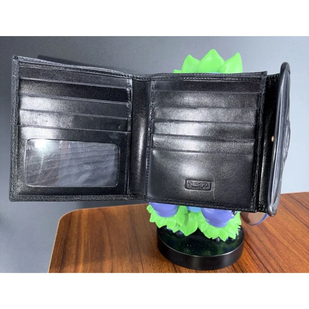 Vintage Dooney & Bourke Wallet Womens Black Leather Bifold Coin Purse Made USA